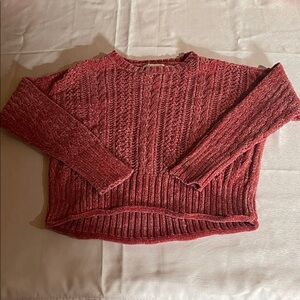 Women's Red Cable Knit Sweater